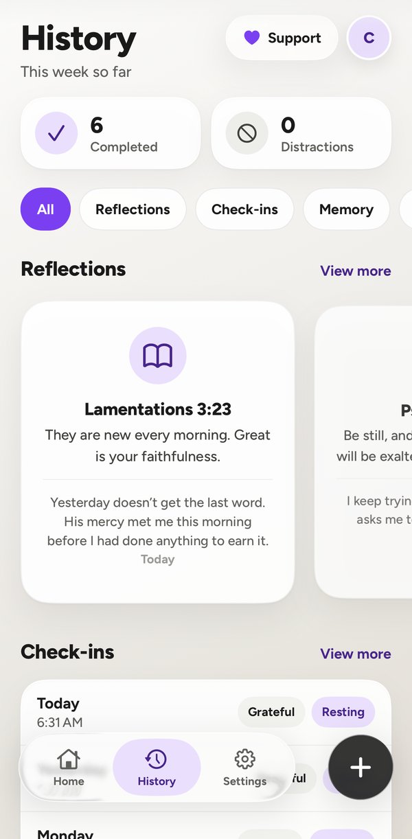 History: reflections on Scripture, check-ins and rhythms